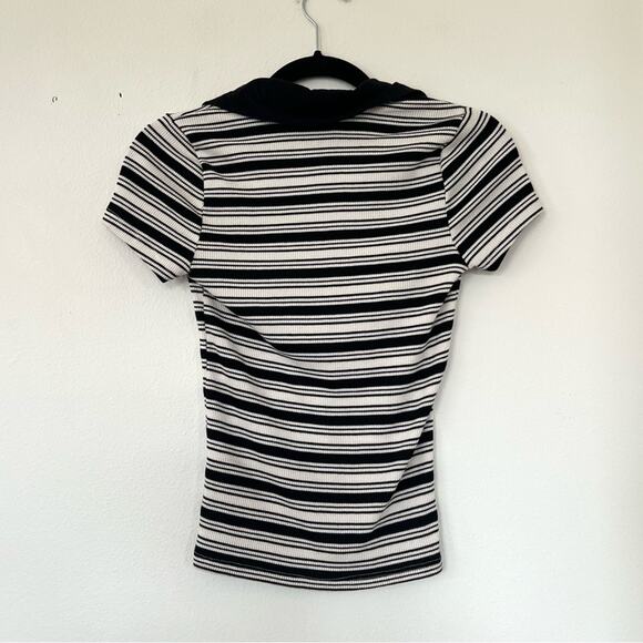 Anthropologie T.La Short-Sleeve Striped Polo Tee - Picture 8 of 8